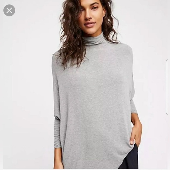 We The Free Sweaters - Free People We The Free Gray Dolman Mock Turtleneck Sweater Tunic Size M